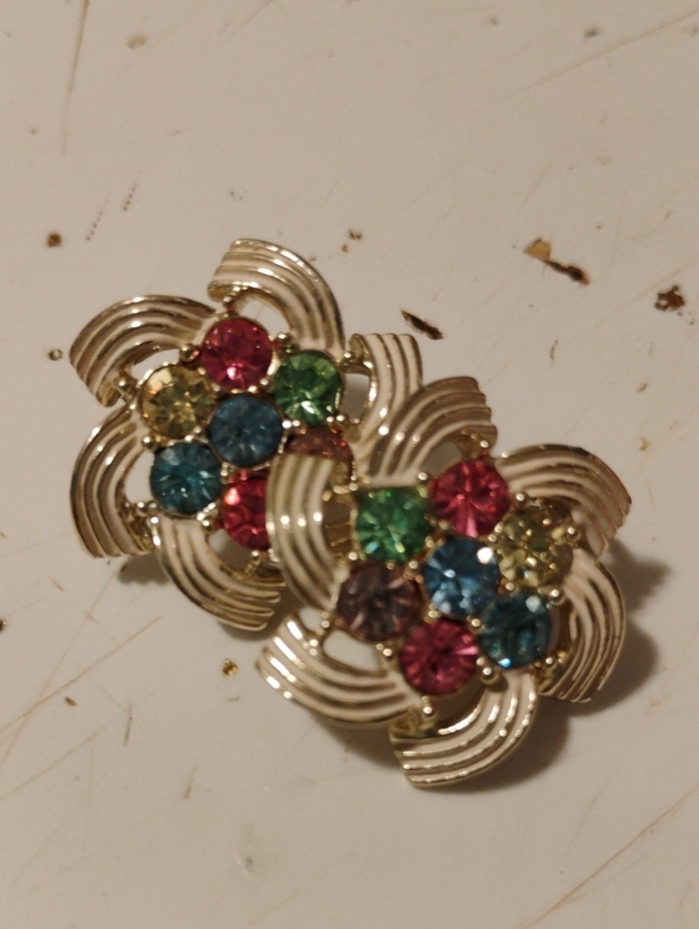 Crystal Cluster Women's Clip-on Earrings🩷💚🩵